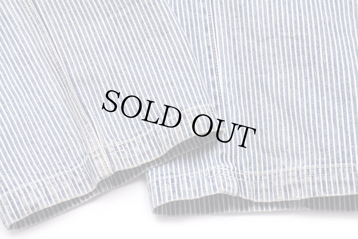 画像9: 00s GAPギャップ carpenter ヒッコリー ストライプ コットン ペインターパンツ 8 (9)