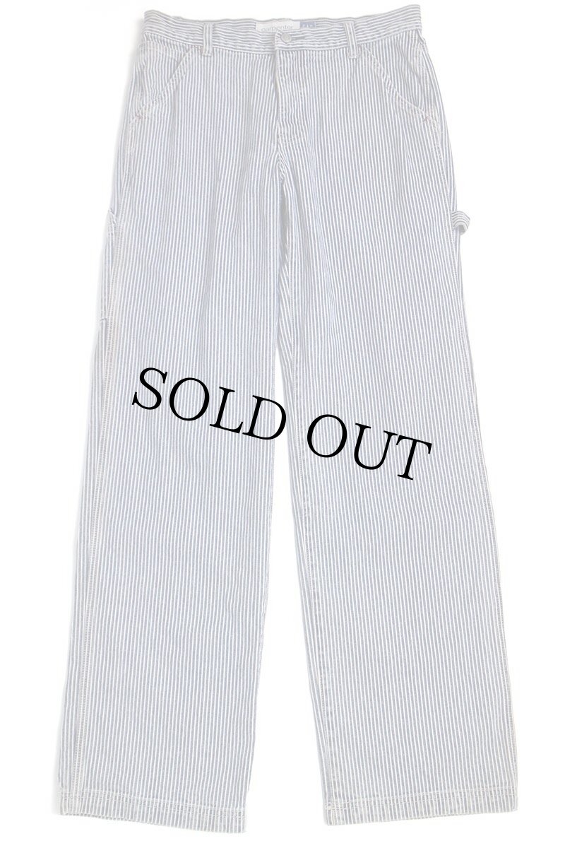 画像2: 00s GAPギャップ carpenter ヒッコリー ストライプ コットン ペインターパンツ 8 (2)