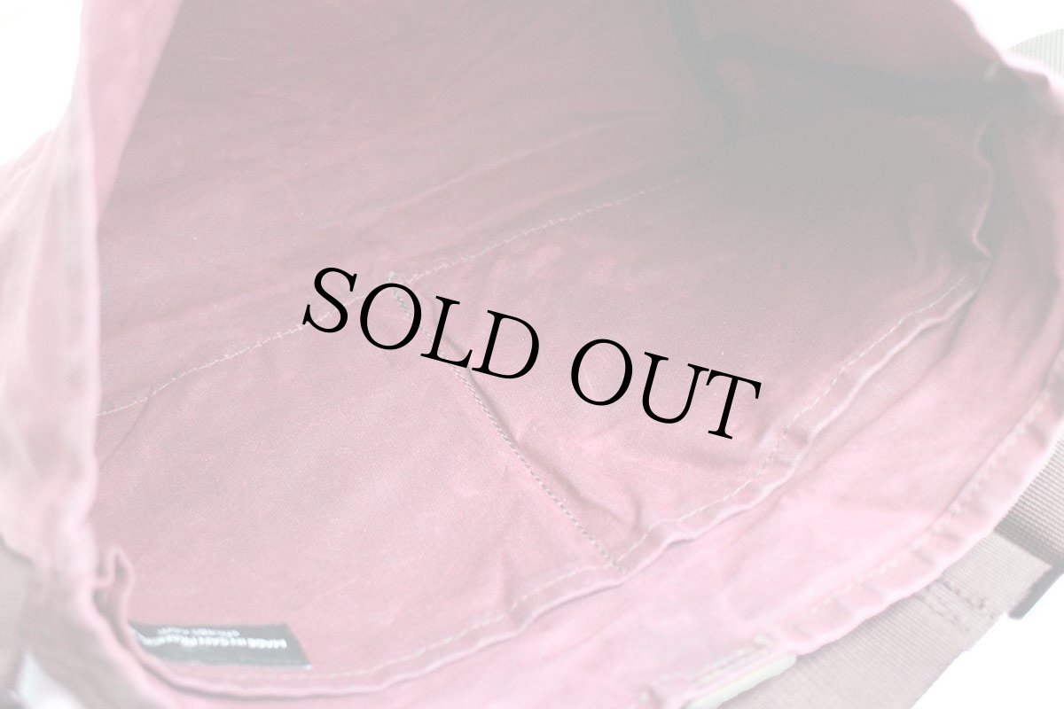 画像5: USA製 WATERFIELD オイルドコットン ショルダーバッグ ワインレッド★サコッシュ (5)