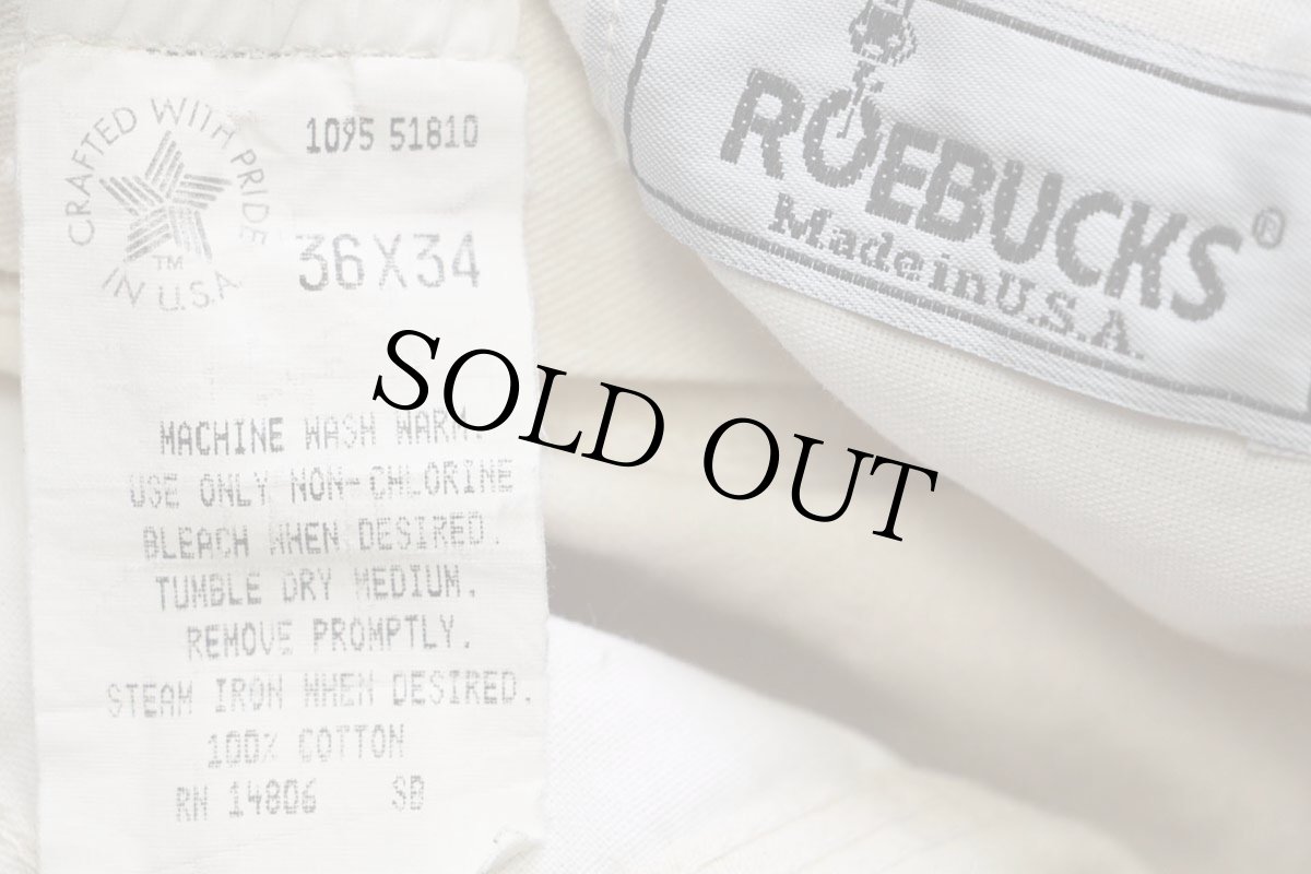 画像6: 80s USA製 ROEBUCKS コットン ペインターパンツ 生成り w36 L34 (6)