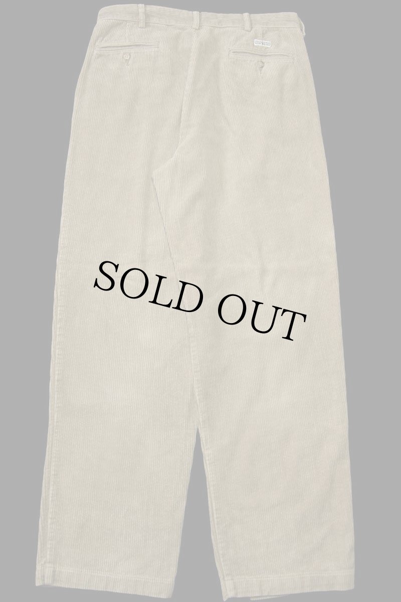 画像3: 00s ポロ ラルフローレン ANDREW PANT ツータック コットン 太畝 コーデュロイパンツ ベージュ w34 (3)