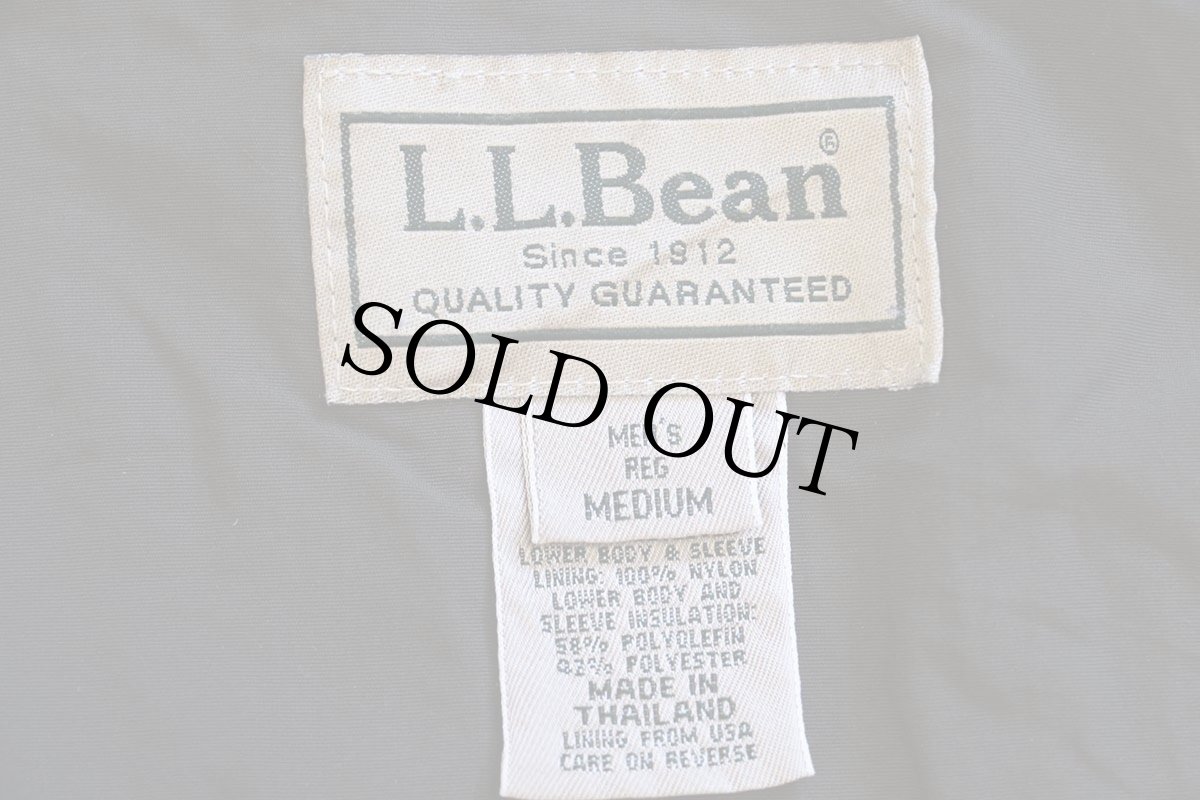 画像4: 00s L.L.Bean Thinsulate 中綿入り POLARTEC フリースライナー ナイロン マウンテンジャケット ペンキ飛び オリーブドラブ M (4)