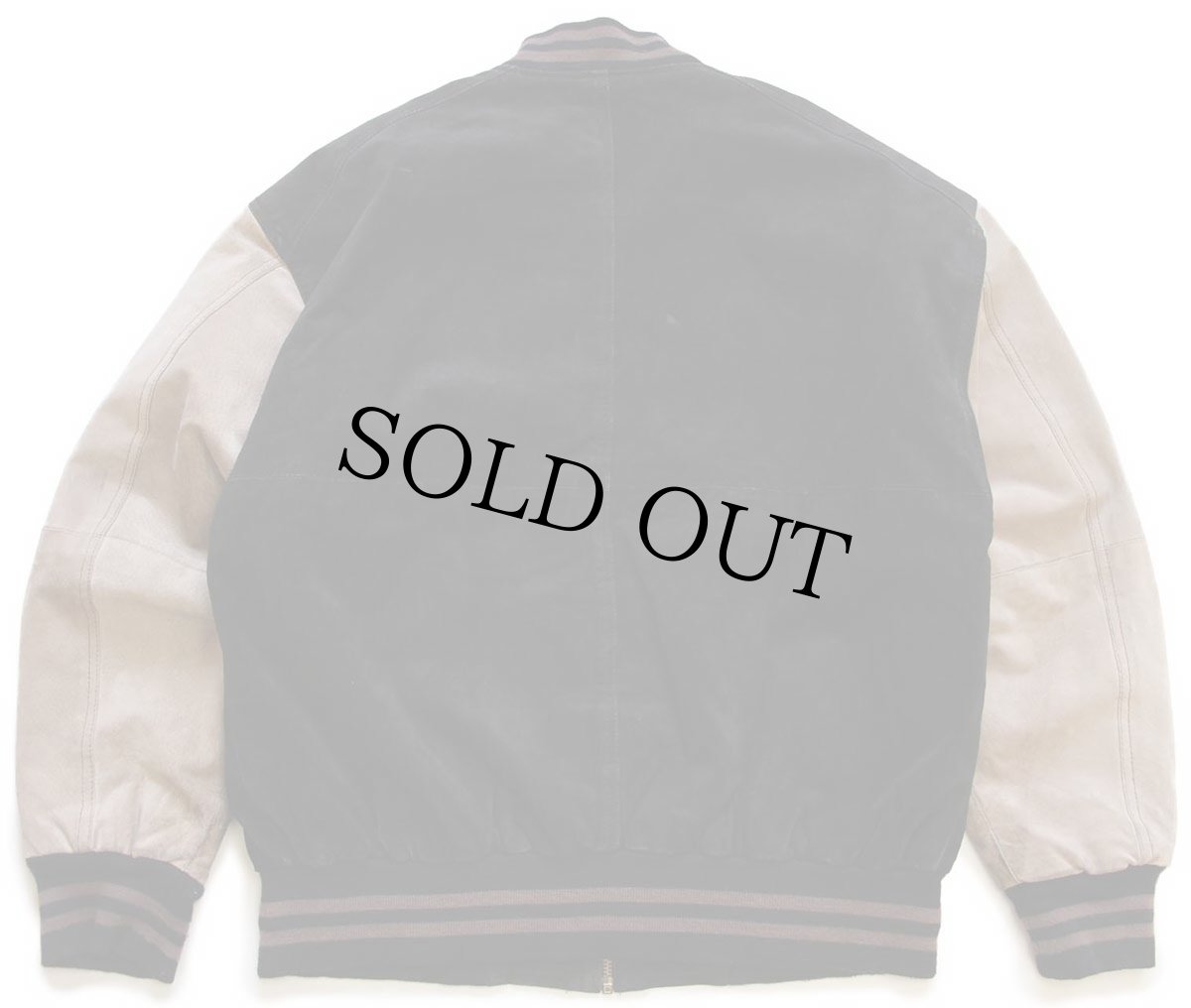 画像2: 90s basic EDITIONS ツートン 切り替え キルティングライナー スエードレザー スタジャン ブラック×グレーブラウン M (2)