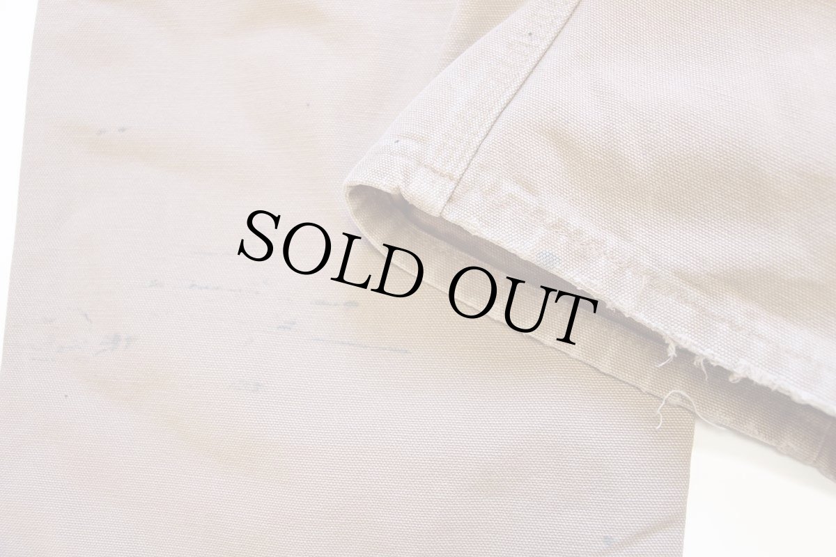 画像7: carharttカーハート ペンキ飛び ダブルニー ダック地 ペインターパンツ 薄茶 w38 (7)