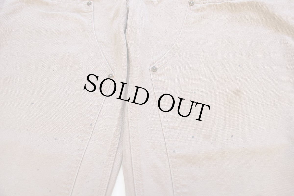 画像6: carharttカーハート ペンキ飛び ダブルニー ダック地 ペインターパンツ 薄茶 w38 (6)