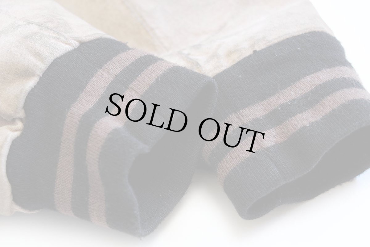 画像7: 90s basic EDITIONS ツートン 切り替え キルティングライナー スエードレザー スタジャン ブラック×グレーブラウン M (7)