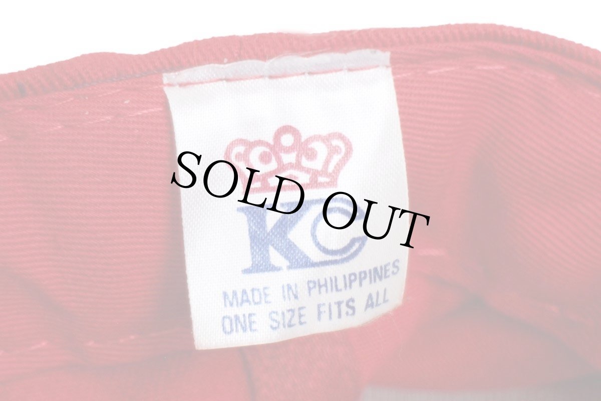 画像7: 90s HOOTERS PHOENIX,AZ. ロゴ刺繍 ツートン 切り替え コットン×スエードレザー キャップ 赤×黒 (7)