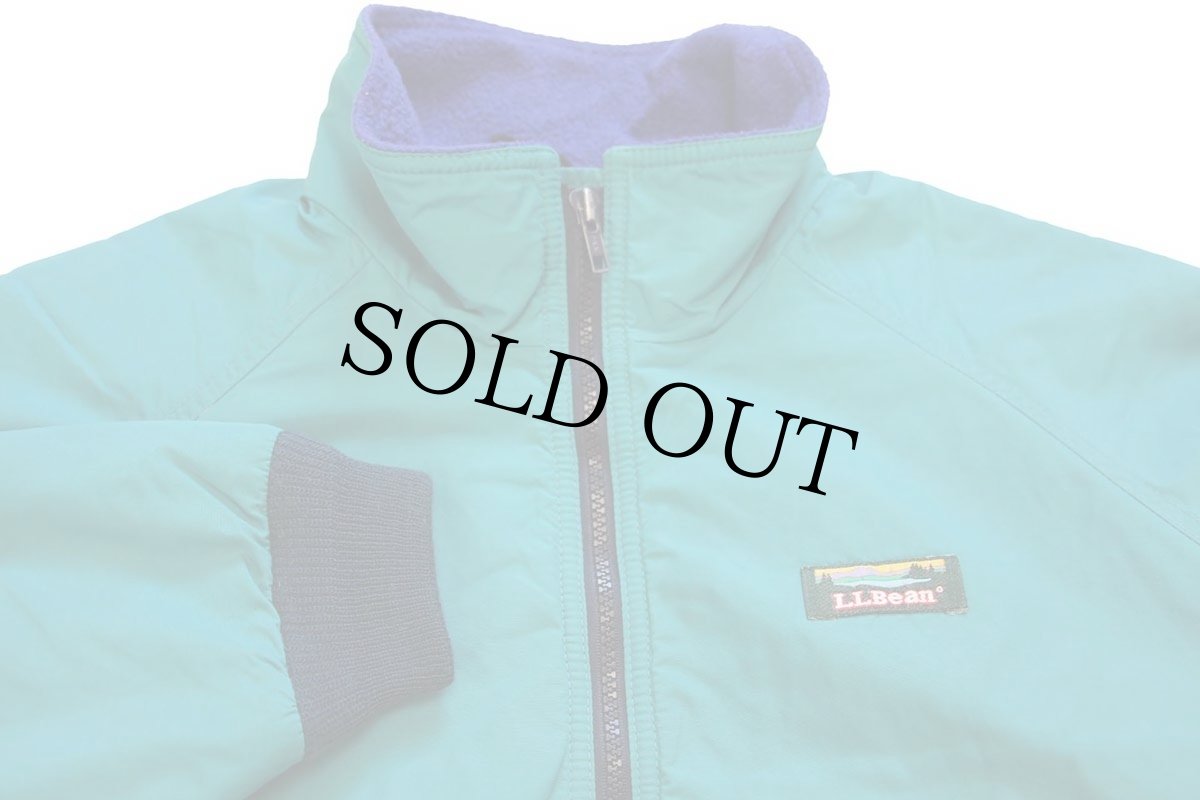 画像3: 90s USA製 L.L.Bean ウォームアップ フリースライナー ナイロンジャケット エメラルドグリーン W-L (3)