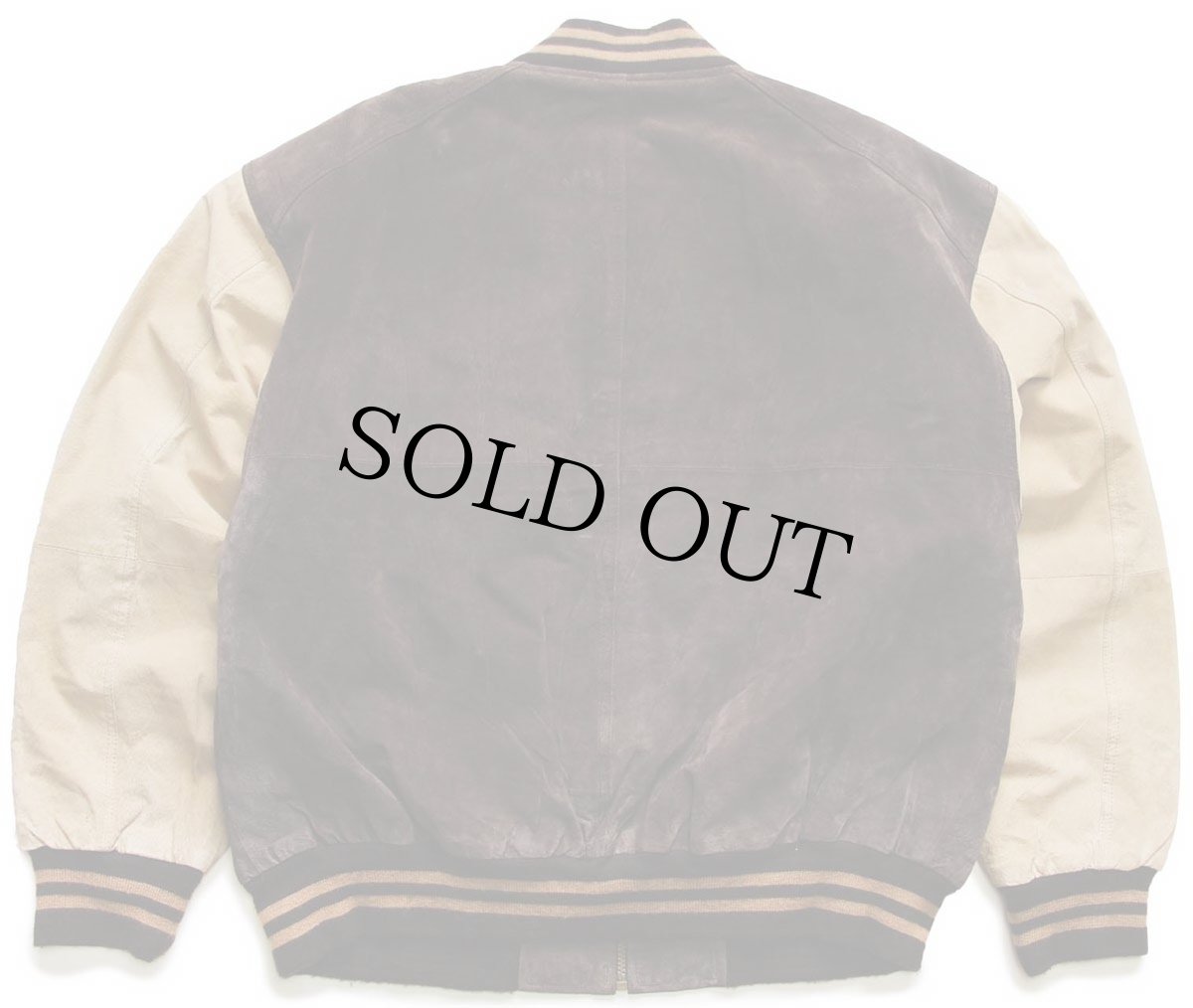 画像2: 00s BASIC EDITIONS ツートン 切り替え キルティングライナー スエードレザー スタジャン 焦げ茶×薄茶 L (2)