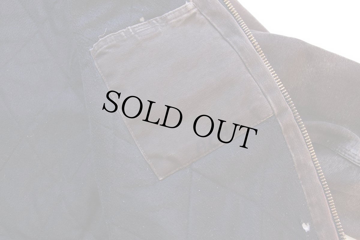 画像6: 00s メキシコ製 carharttカーハート キルティングライナー ダック地 アクティブジャケット パーカー ボロ 焦げ茶 フェード L (6)