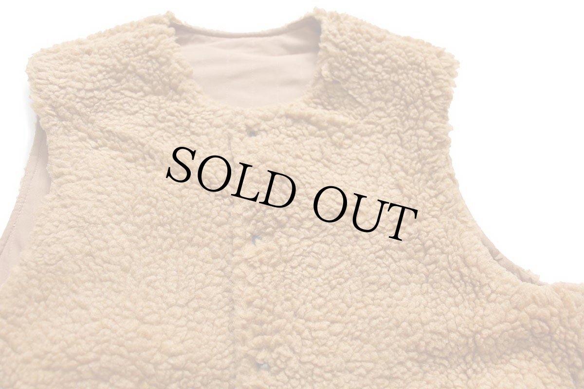 画像3: 80s MEMBERS ONLYメンバーズオンリー ノーカラー リバーシブル パイル×キルティング ベスト 茶×薄茶 40 (3)