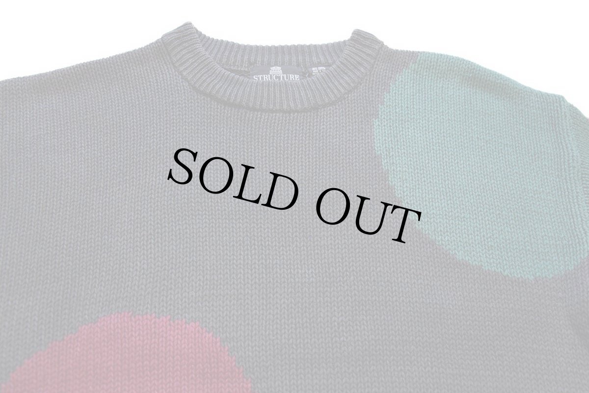 画像3: 90s STRUCTURE アート ラミー×コットンニット セーター 炭黒 (3)