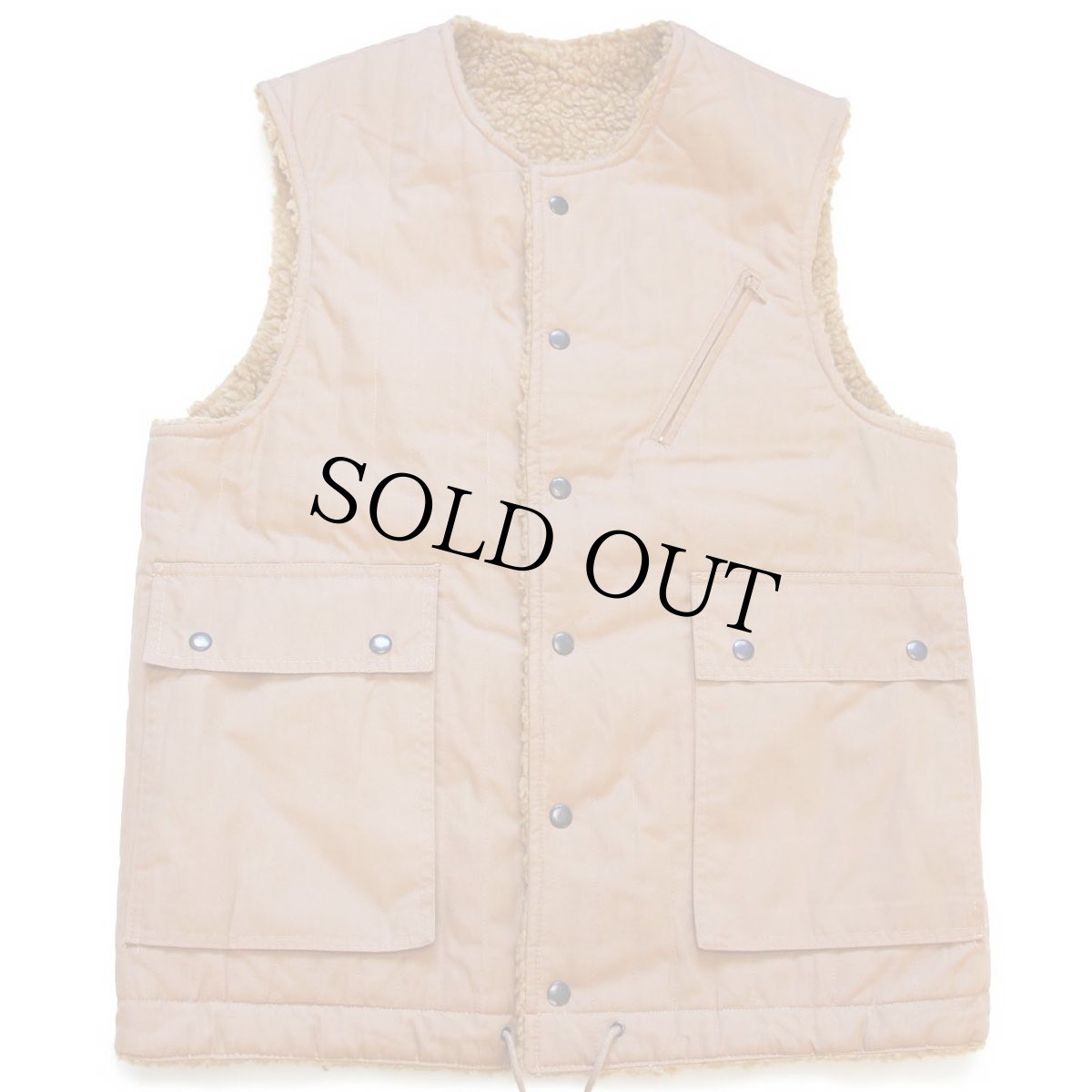 画像6: 80s MEMBERS ONLYメンバーズオンリー ノーカラー リバーシブル パイル×キルティング ベスト 茶×薄茶 40 (6)