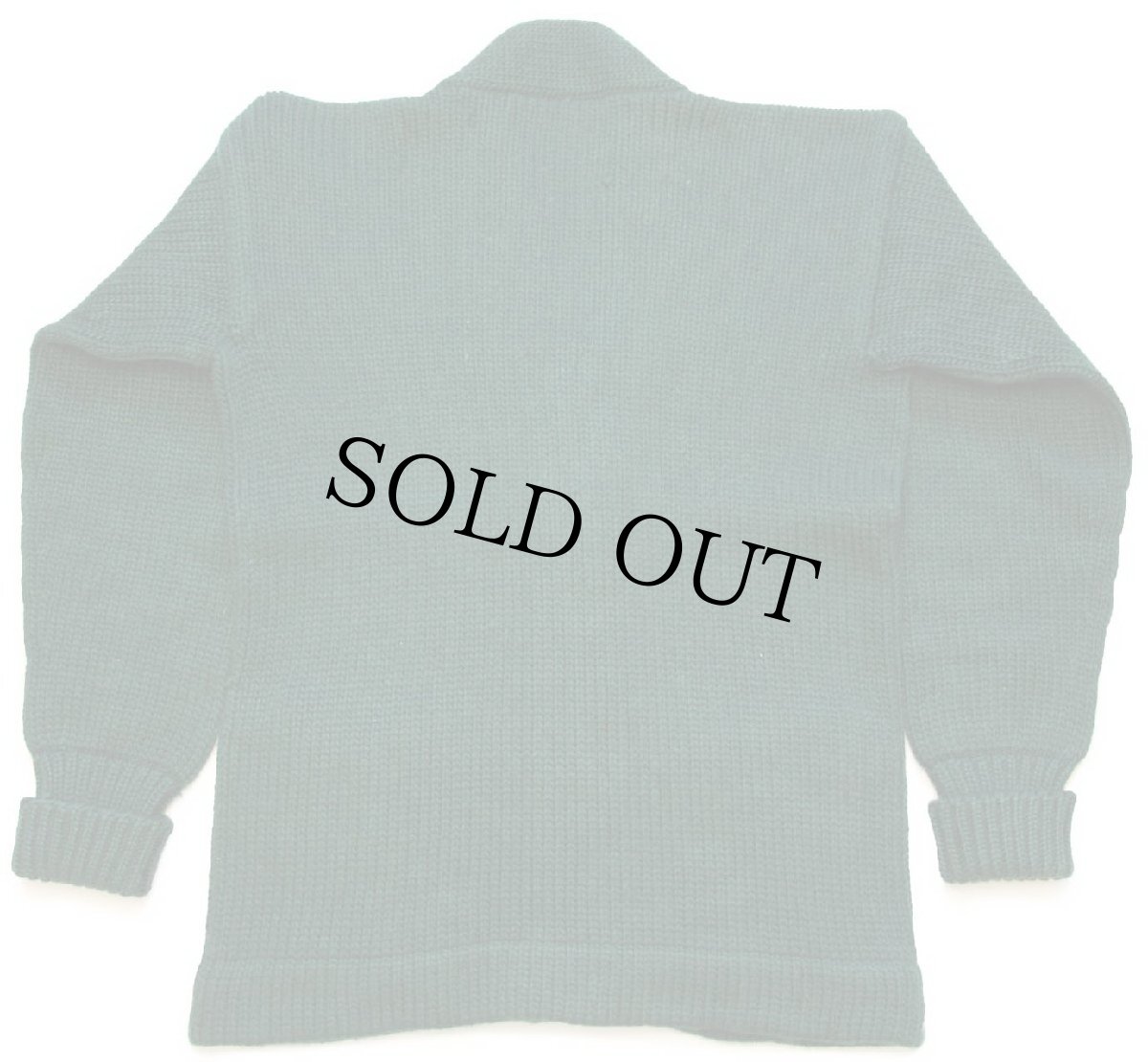 画像2: 40s UNKNOWN 無地 ローゲージ ウールニット レタードカーディガン 緑 (2)