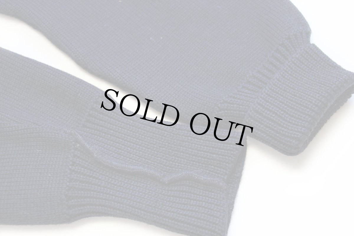 画像7: 50s Allion KNIT ウールニット レタードカーディガン 紺 (7)