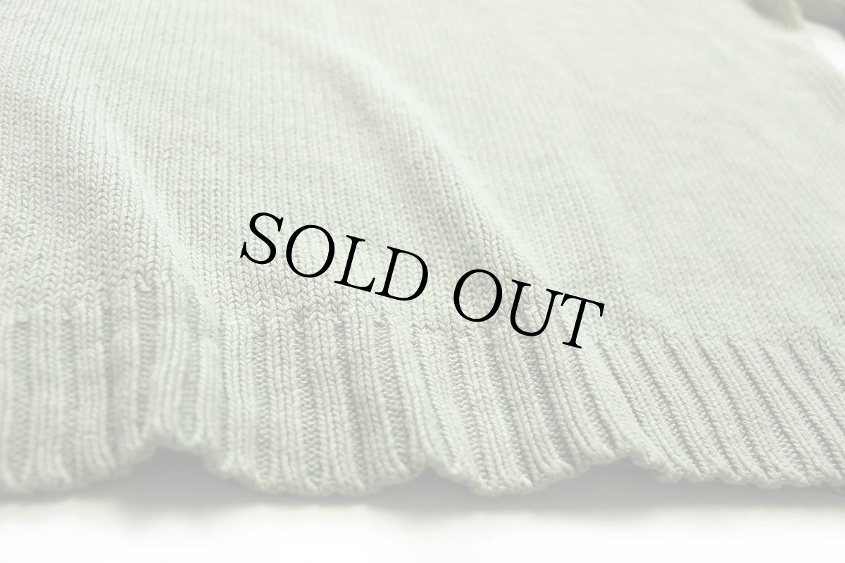 画像5: 90s ポロ ラルフローレン 無地 ハイネック ハーフジップ リネン×コットンニット セーター ライトグリーン XL (5)