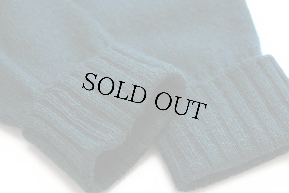 画像7: 80s USA製 L.L.Bean パチポケ&エルボーパッチ サドルショルダー キャメルヘア×ラムウールニット カーディガン 緑 L (7)