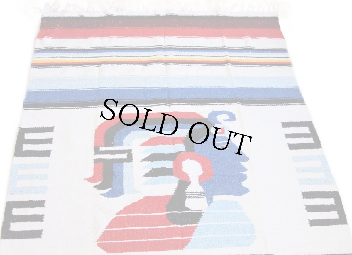 画像1: 戦士柄 メキシカン ラグ (1)