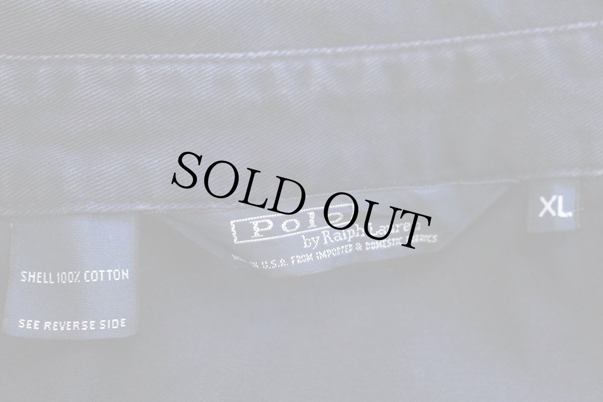 画像4: 80s USA製 ポロ ラルフローレン ワンポイント チンスト付き コットンジャケット ナス紺 XL (4)