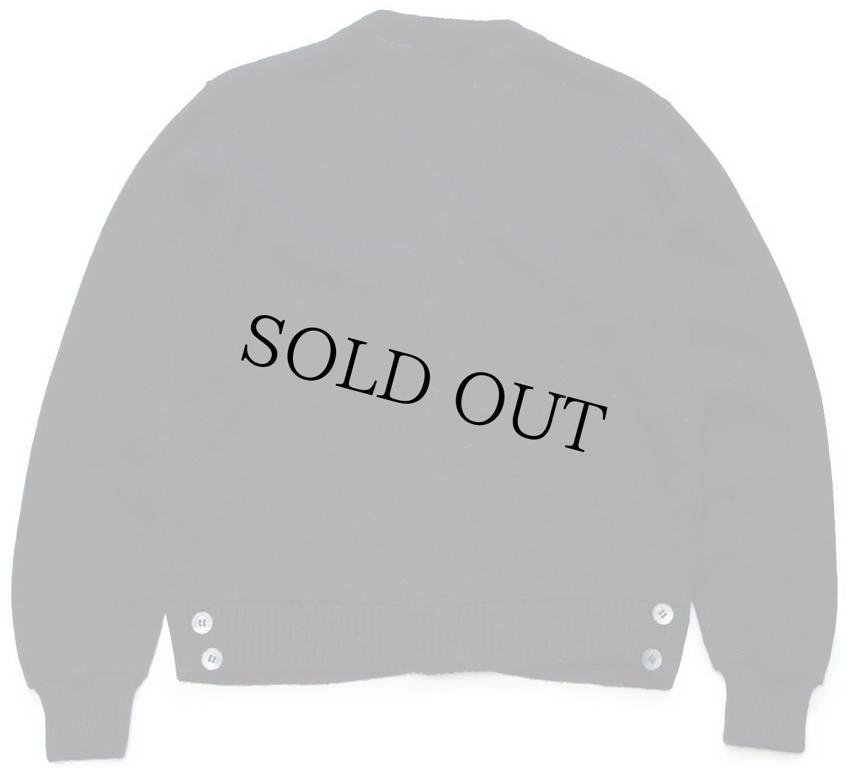 画像2: 70s UNKNOWN 無地 パール編み アクリルニット カーディガン 黒 (2)