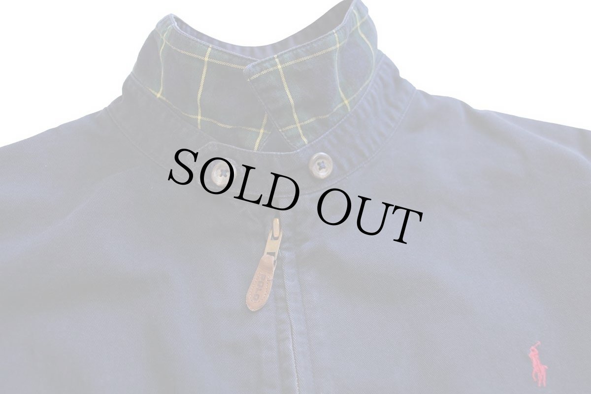 画像3: 80s USA製 ポロ ラルフローレン ワンポイント チンスト付き コットンジャケット ナス紺 XL (3)