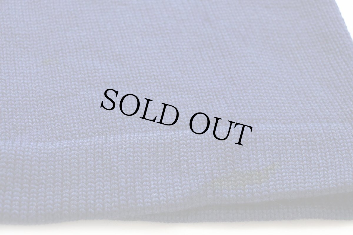 画像8: 50s UNKNOWN MOOSEパッチ付き ウールニット レタードカーディガン ボロ 青 (8)