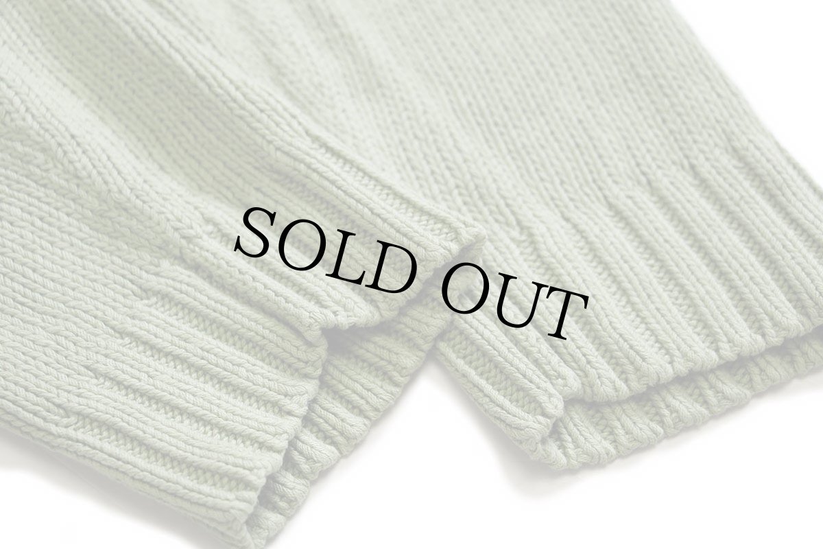 画像6: 90s ポロ ラルフローレン 無地 ハイネック ハーフジップ リネン×コットンニット セーター ライトグリーン XL (6)