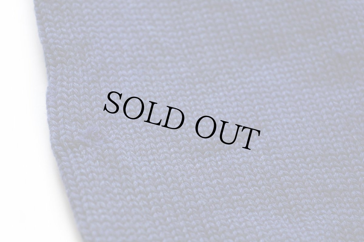 画像9: 50s UNKNOWN MOOSEパッチ付き ウールニット レタードカーディガン ボロ 青 (9)