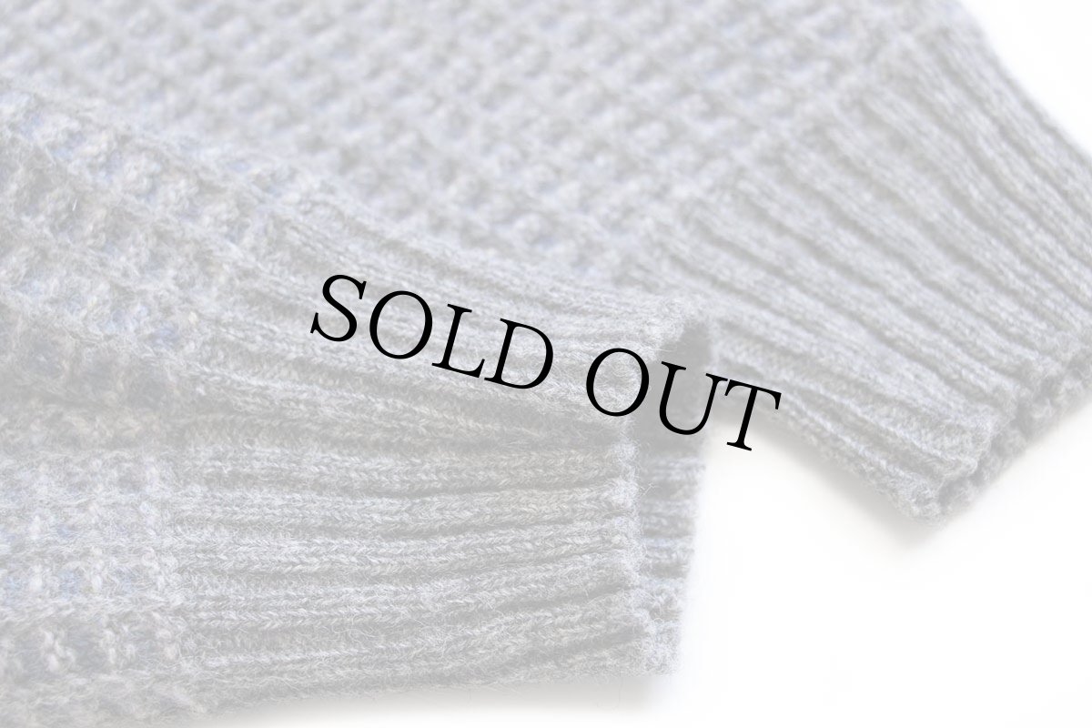 画像6: スコットランド製 HIGHLAND GLEN ワッフル シェットランド ウールニット セーター XL (6)