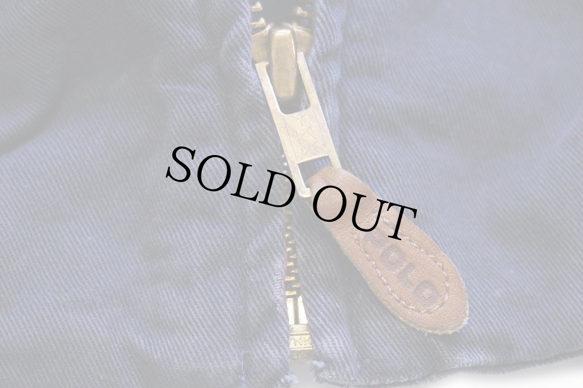 画像5: 80s USA製 ポロ ラルフローレン ワンポイント チンスト付き コットンジャケット ナス紺 XL (5)