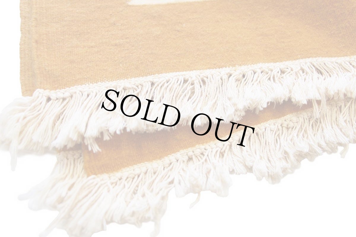 画像6: フォークロア柄 ラクダ バード ウール ラグ マット (6)