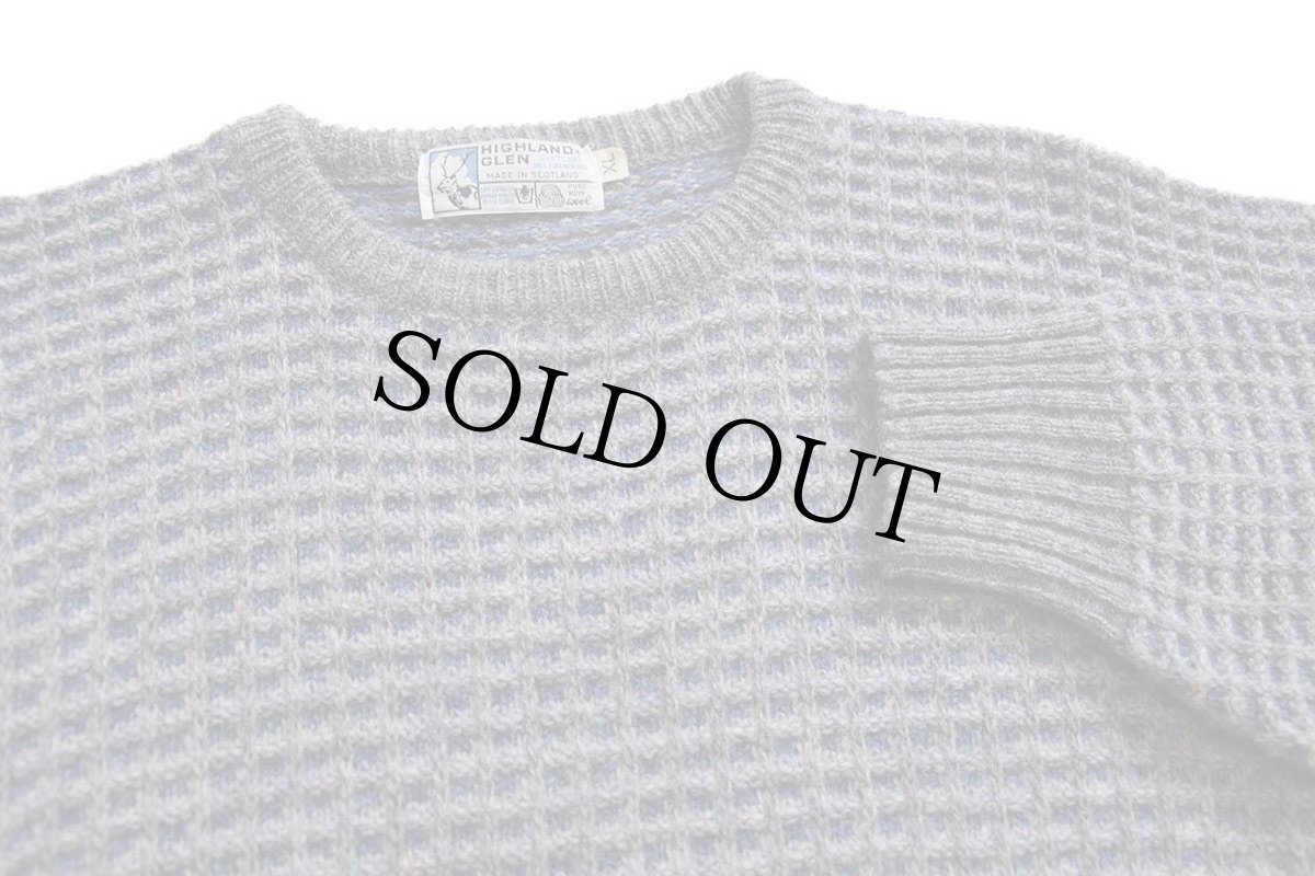 画像3: スコットランド製 HIGHLAND GLEN ワッフル シェットランド ウールニット セーター XL (3)