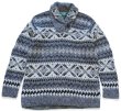 手編み 00s LAUREN ラルフローレン ハーフジップ ハンド ニット セーター レディース S / オールド ポロ パッチワーク ノルディック 総柄 Ralph Lauren - 手編み 00s LAUREN ラルフローレン ハーフジップ