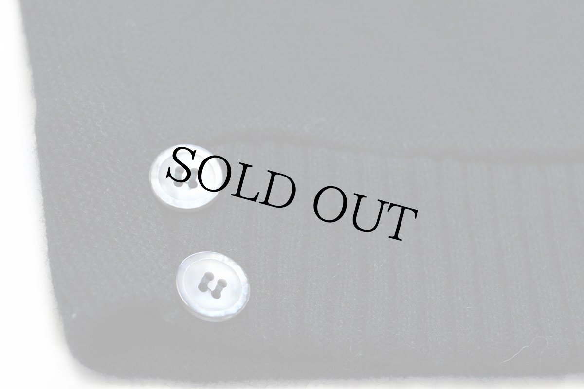 画像5: 70s UNKNOWN 無地 パール編み アクリルニット カーディガン 黒 (5)