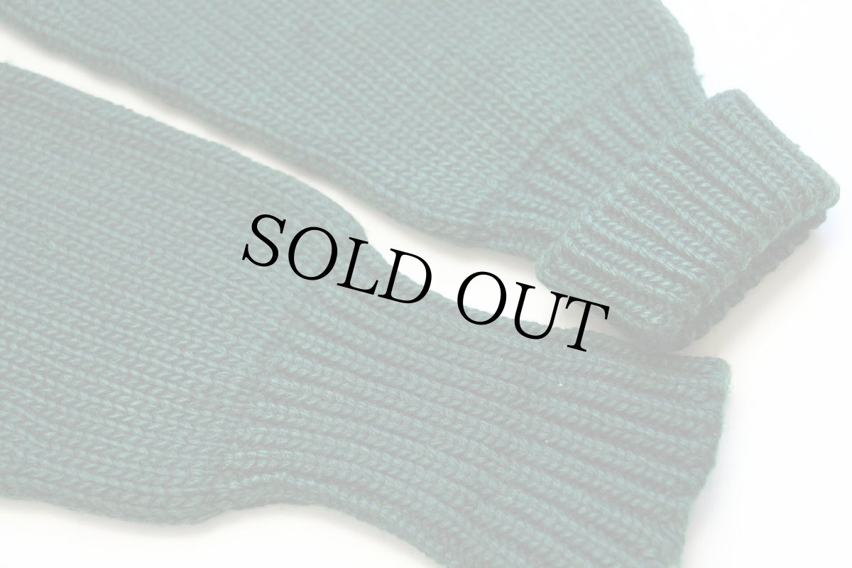 画像5: 40s UNKNOWN 無地 ローゲージ ウールニット レタードカーディガン 緑 (5)