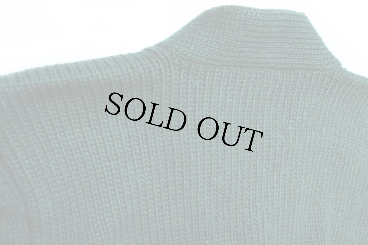 画像7: 40s UNKNOWN 無地 ローゲージ ウールニット レタードカーディガン 緑 (7)