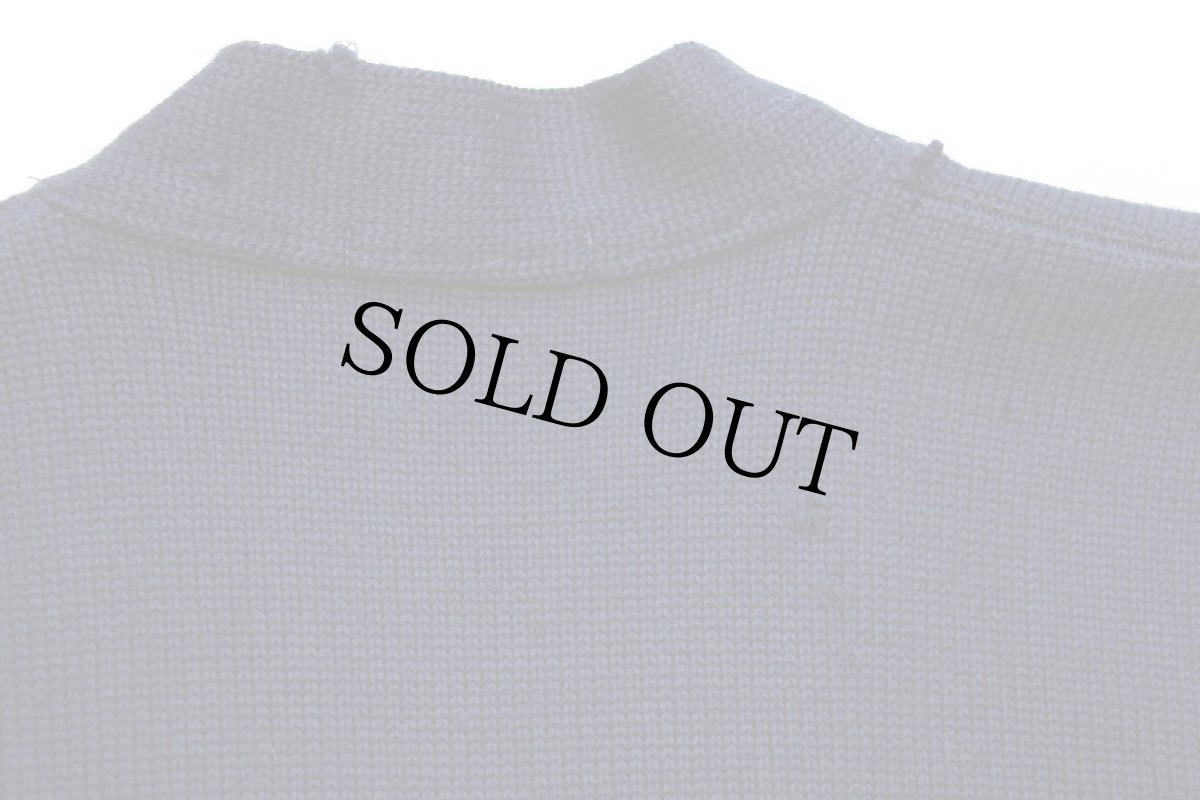 画像5: 50s Allion KNIT ウールニット レタードカーディガン 紺 (5)