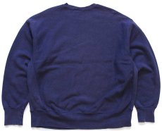 画像2: 90s Leeリー Boulter 刺繍 リバースウィーブ スウェット ナス紺 フェード 2X★特大 (2)