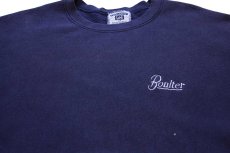 画像3: 90s Leeリー Boulter 刺繍 リバースウィーブ スウェット ナス紺 フェード 2X★特大 (3)