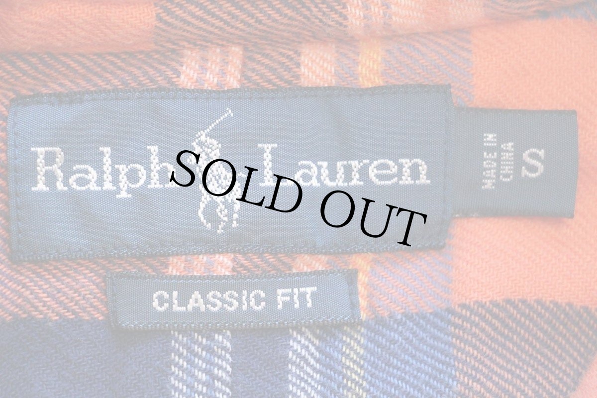 画像4: 00s ラルフローレン CLASSIC FIT チェック ボタンダウン コットン フランネルシャツ S (4)