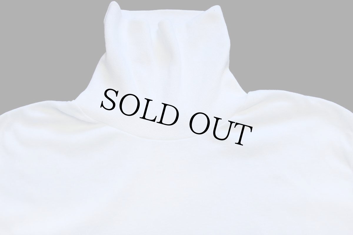 画像4: 80s USA製 L.L.Bean BY DUOFOLD 無地 タートルネック コットン 長袖Tシャツ 白 XL★B (4)