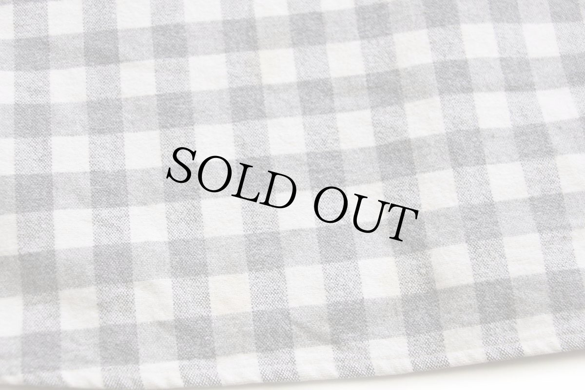 画像5: 80s USA製 L.L.Bean CHAMOIS CLOTH SHIRT ギンガムチェック コットン シャモアクロスシャツ グレー×白 17T (5)