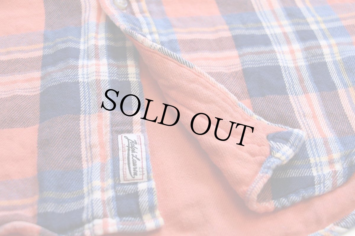 画像5: 00s ラルフローレン CLASSIC FIT チェック ボタンダウン コットン フランネルシャツ S (5)