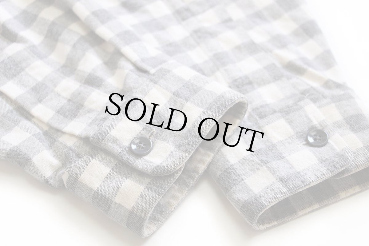 画像6: 80s USA製 L.L.Bean CHAMOIS CLOTH SHIRT ギンガムチェック コットン シャモアクロスシャツ グレー×白 17T (6)