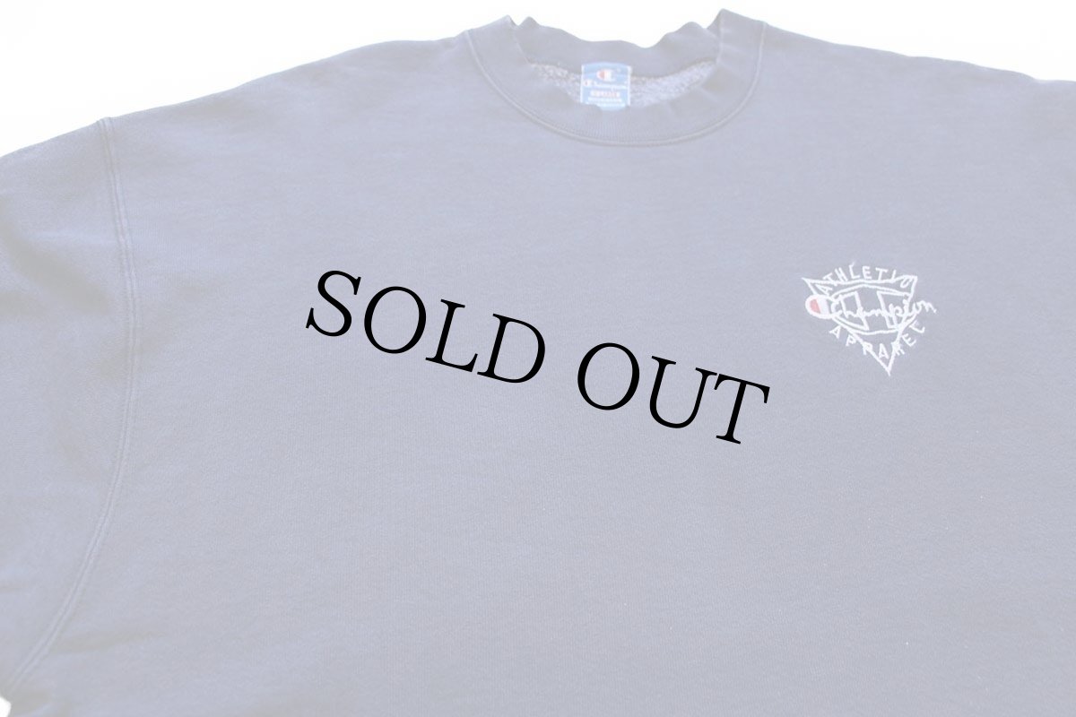 画像3: 90s USA製 Championチャンピオン スクリプト ロゴ刺繍 スウェット 紺 フェード XL (3)