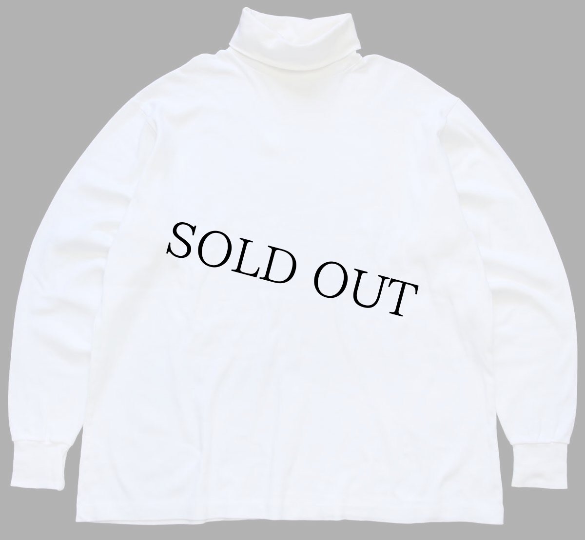 画像2: 90s USA製 LANDS'ENDランズエンド 無地 タートルネック コットン 長袖Tシャツ 白 XXL★特大 (2)