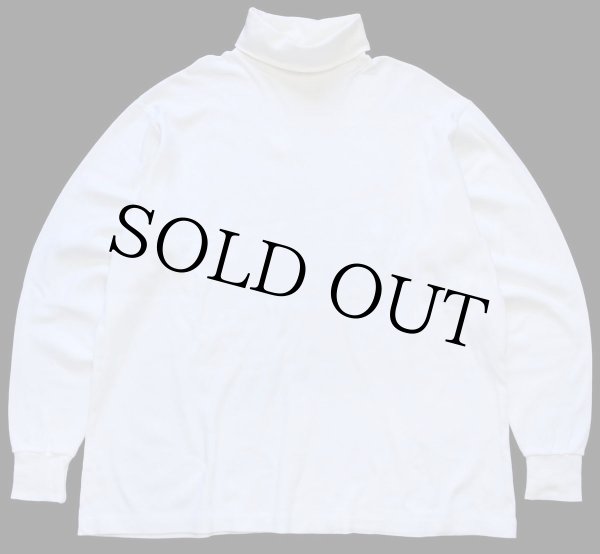 90s USA製 LANDS'ENDランズエンド 無地 タートルネック コットン 長袖T