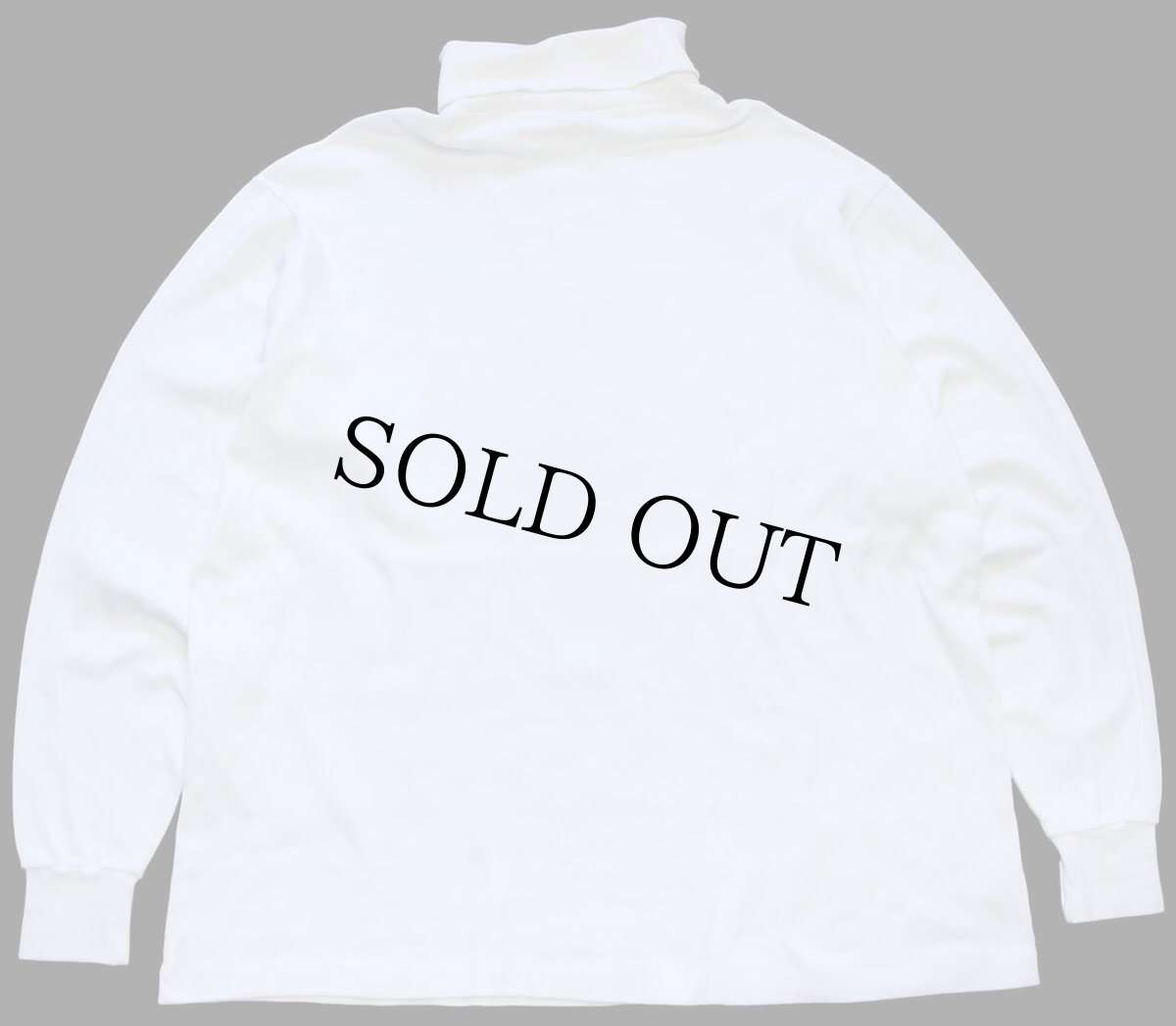 画像3: 90s USA製 LANDS'ENDランズエンド 無地 タートルネック コットン 長袖Tシャツ 白 XXL★特大 (3)