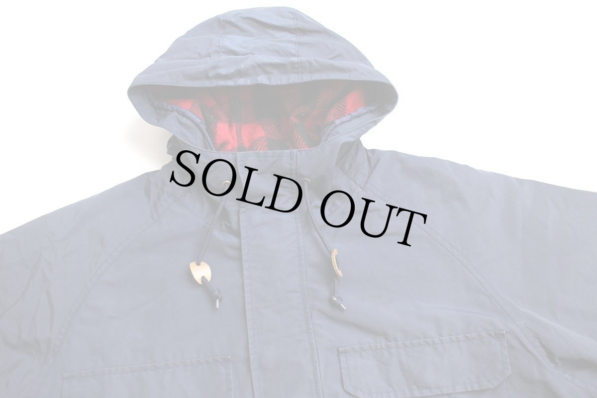 画像3: L.L.Bean Thinsulate 中綿入り バッファローチェック ウールライナー マウンテンパーカー 紺 L★ジャケット (3)