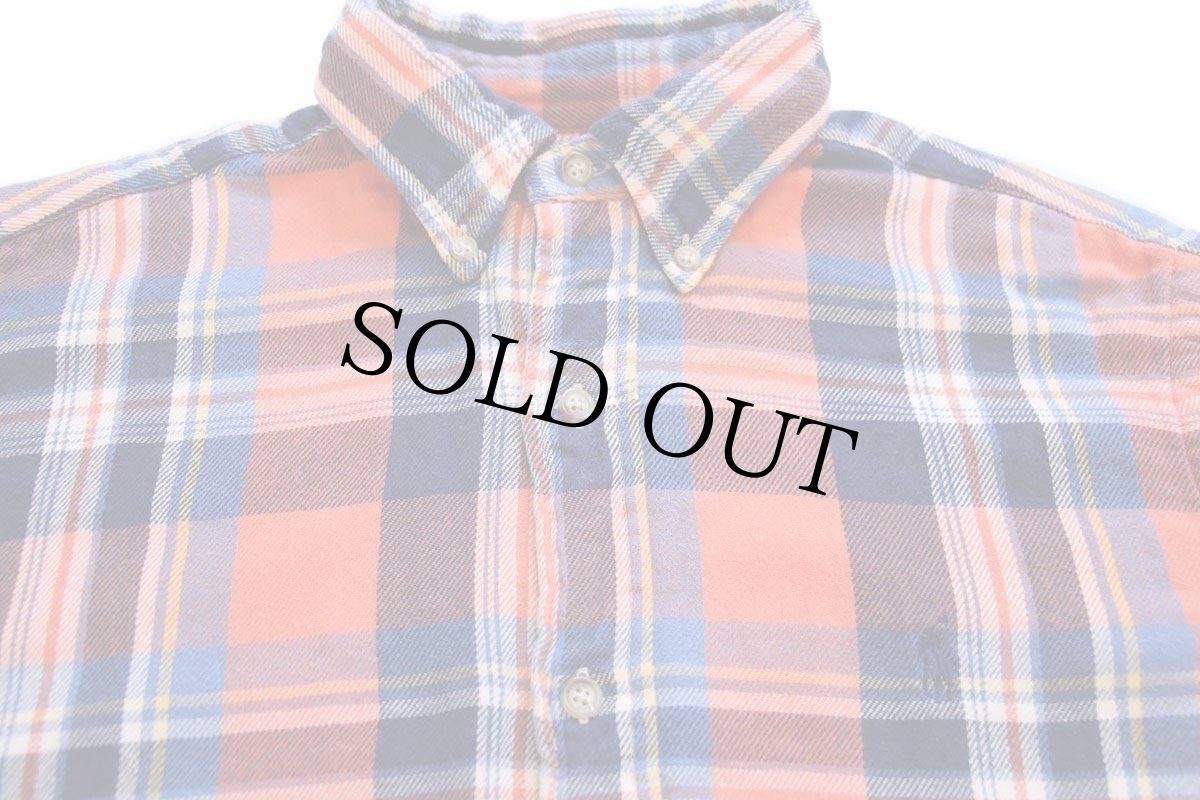 画像3: 00s ラルフローレン CLASSIC FIT チェック ボタンダウン コットン フランネルシャツ S (3)